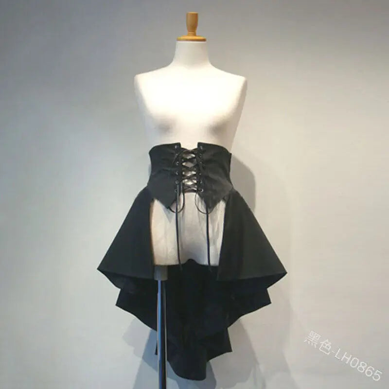 Women’s Lolita Gothic Punk Skirt – Waist-Up Bandage Irregular Hem Halloween Costume