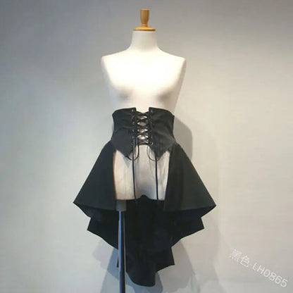 Women’s Lolita Gothic Punk Skirt – Waist-Up Bandage Irregular Hem Halloween Costume