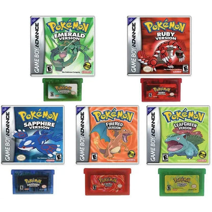 Pokemon GBA Game Cartridge Series — Emerald, Ruby, FireRed, LeafGreen, Sapphire (No Manual)