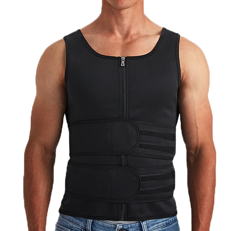 Men’s Body Shaper Waist Trainer Vest – Slimming Sauna Sweat Compression Undershirt, Fat-Burning Workout Shapewear Tank Top