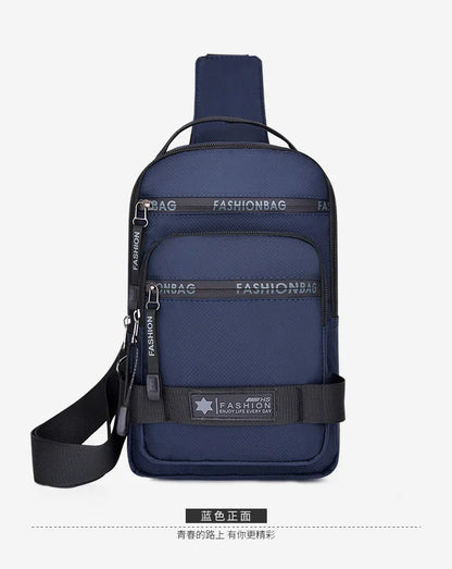 Men’s Chest Bag – Large Capacity Lightweight Nylon Crossbody Shoulder Backpack for Travel, Korean Style