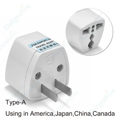 KR Plug Adapter – Multifunction Universal AU, UK, US to EU Type E/F Electrical Socket for France & Spain Travel