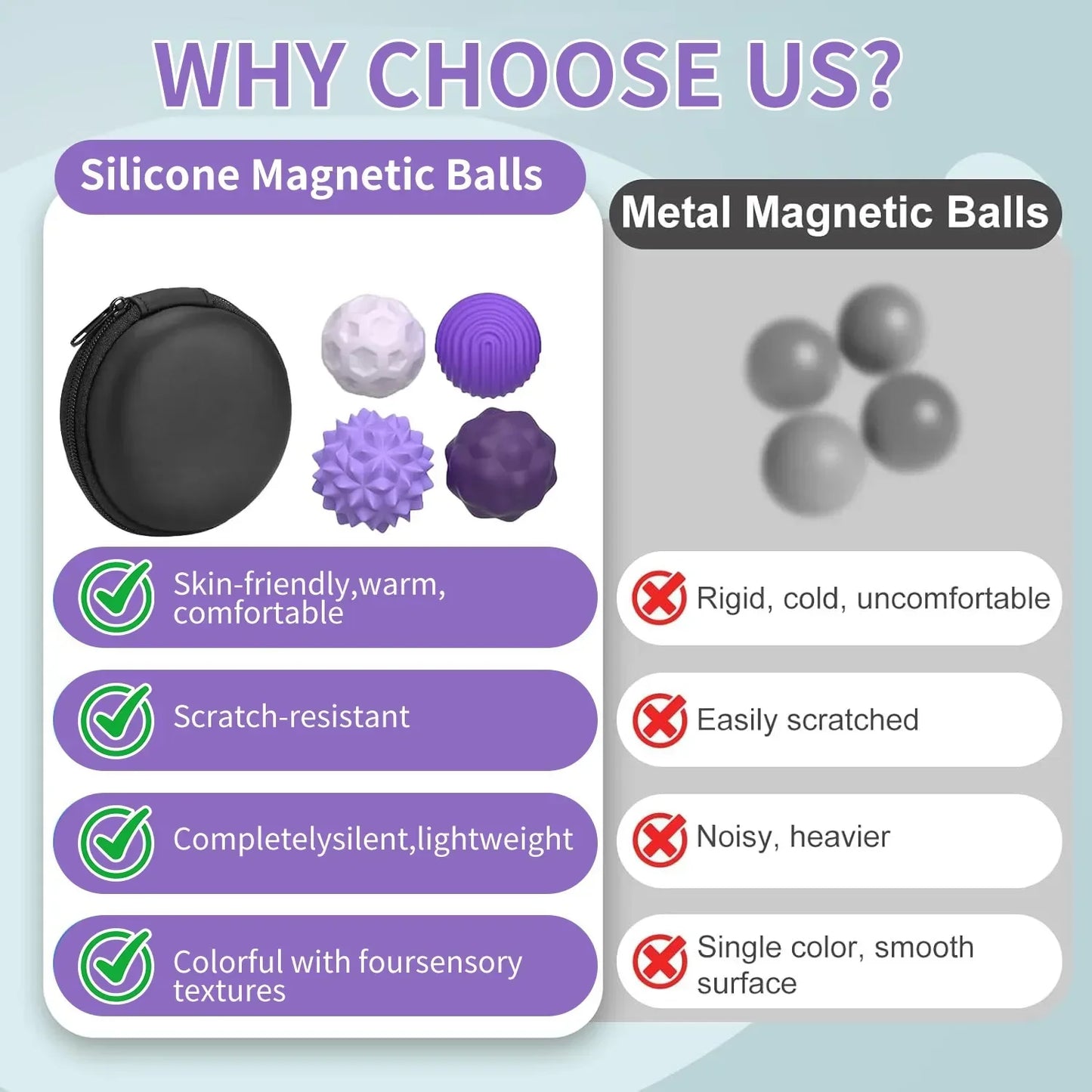 Silicone Magnetic Sensory Fidget Balls – Calming Stress Relief Toy for Kids & Adults   3/3