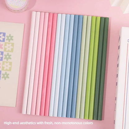 12-Piece Gradient Colored Pencils Set - Pastel Macaron Colors with Natural Wood Finish