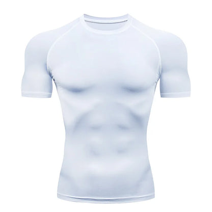 Men's Compression Running Shirt - Short Sleeve Quick Dry Fitness Training T-Shirt Gym Sportswear Top
