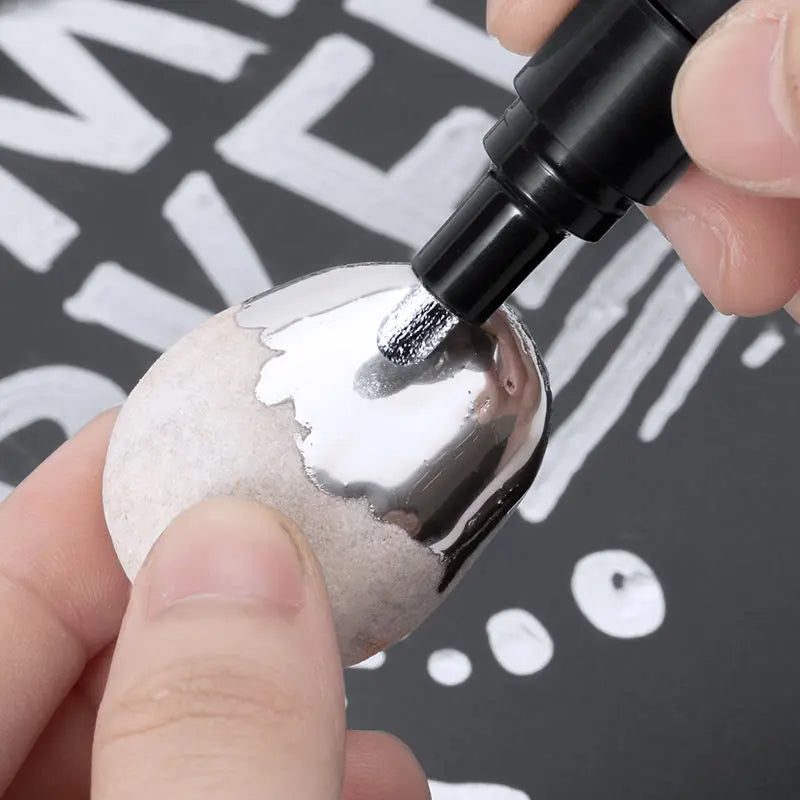 DIY Mirror Marker Pen Set - Reflective Paint Pens for Art, Craftwork, and Car Styling - Chrome Gold & Silver (3/1pcs)