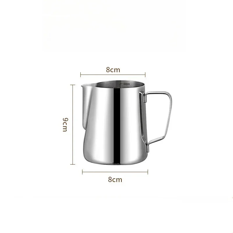 304 Stainless Steel Milk Frothing Pitcher with Measurement Scale – Barista Espresso Coffee Latte Art Jug for Café & Kitchen