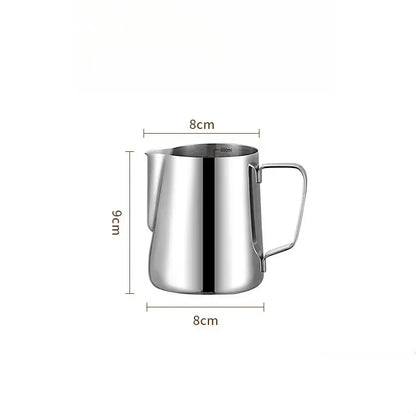 304 Stainless Steel Milk Frothing Pitcher with Measurement Scale – Barista Espresso Coffee Latte Art Jug for Café & Kitchen