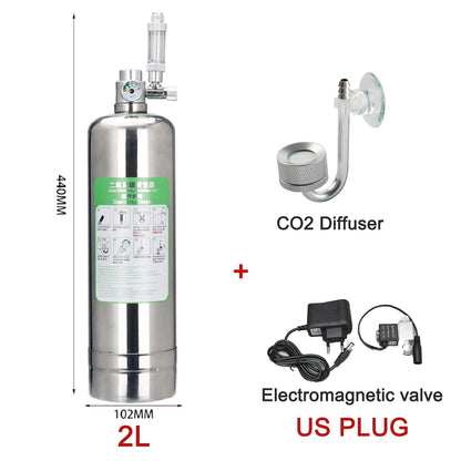 Stainless Steel Aquarium CO2 Generator Kit – Carbon Dioxide Reactor System for Planted Fish Tank Growth & Maintenance
