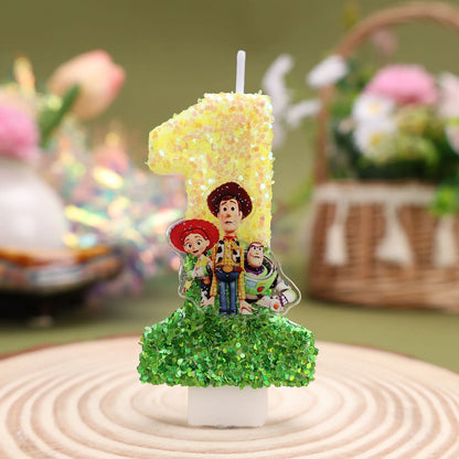 Toy Story Cartoon Number Candles 0-9 - Cute Kids Birthday Cake & Party Decoration Supplies