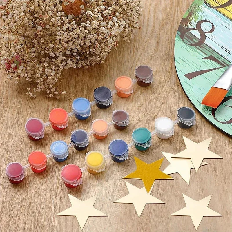 Wooden Star Shape Unfinished Cutouts – DIY Paintable Craft Blanks for Christmas Ornaments, Party & Home Decor