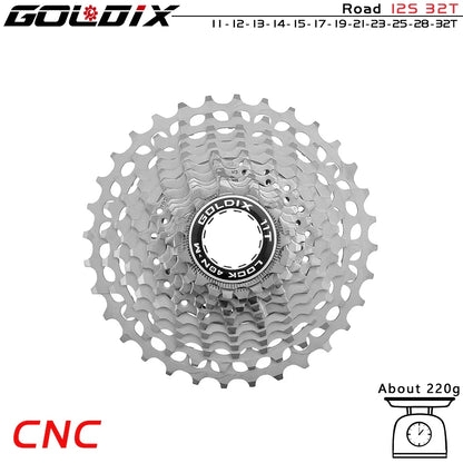 GOLDIX Ultralight CNC Road Bike Cassette — 11/12-Speed 28T-36T Sprocket for SHIMANO HG, K7 11S/12S