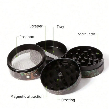 50mm Metal Gorilla Herb Grinder – 4-Layer Manual Spice, Pepper & Tobacco Mill for Cigarette Smoking Accessories