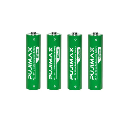 PUJIMAX Smart AA/AAA Lithium Battery Charger – Charges 4 AA + 4 AAA Rechargeable Li-ion Batteries with High Capacity Set