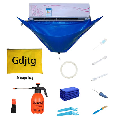 15-Piece Air Conditioner Cleaning Kit — Waterproof Dust Cover & Cleaning Tools, 118cm Protective Bag for AC Maintenance