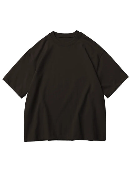 Heavy Cotton Oversized Men’s T-Shirt – 320g Solid Color Drop Shoulder Short Sleeve