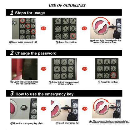 Electronic Digital Keypad Lock Safe – All Steel Security Box for Home & Office