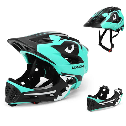Kids Detachable Full Face Bike Helmet - Child Cycling, MTB, Skateboarding, Roller Skating & Motorcycle Sports Helmet