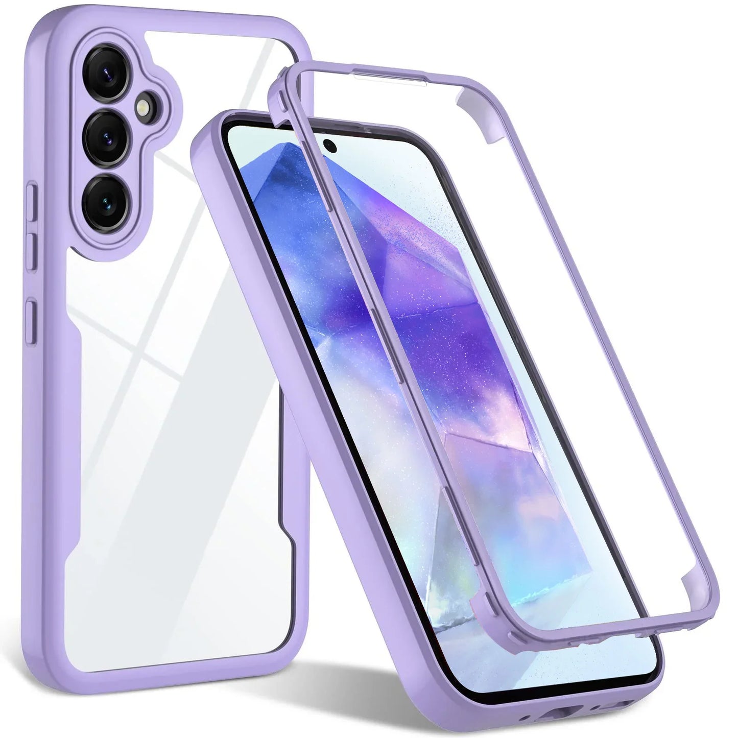 360° Full Coverage Screen Protection Case – Shockproof Phone Cover for Samsung A55 5G, A35, A15, A54, A14, A34, A53, A73, A26, A16, A52S, A56, A36
