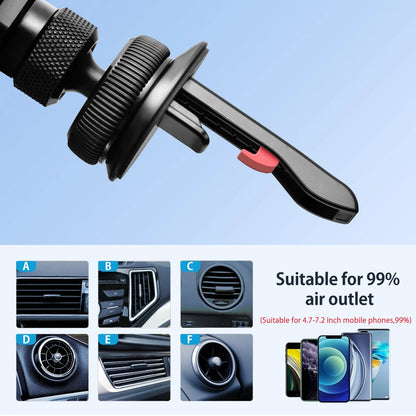 360 Degree Rotatable Alloy Car Phone Holder - Invisible Gravity Mount for Air Vent and Dashboard GPS Support