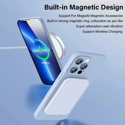 MagSafe Magnetic Silicone Case - Original Wireless Charging Cover for iPhone 15 14 13 12 11 Pro Max Mini X XR XS 8 Plus