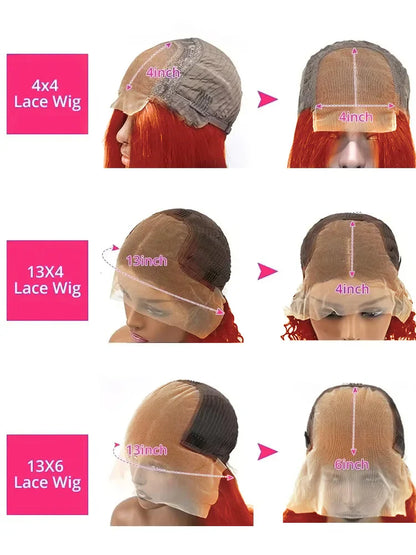 30-40 Inches Ginger Orange Water Wave 13x4 HD Lace Frontal Wig – Glueless Body Wave Human Hair, 13x6 Lace Front Wig