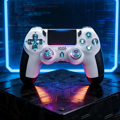 LED Bluetooth Wireless Gamepad – 6-Axis Gyroscope Dual Vibration RGB Controller for PS4, PS3 & PC