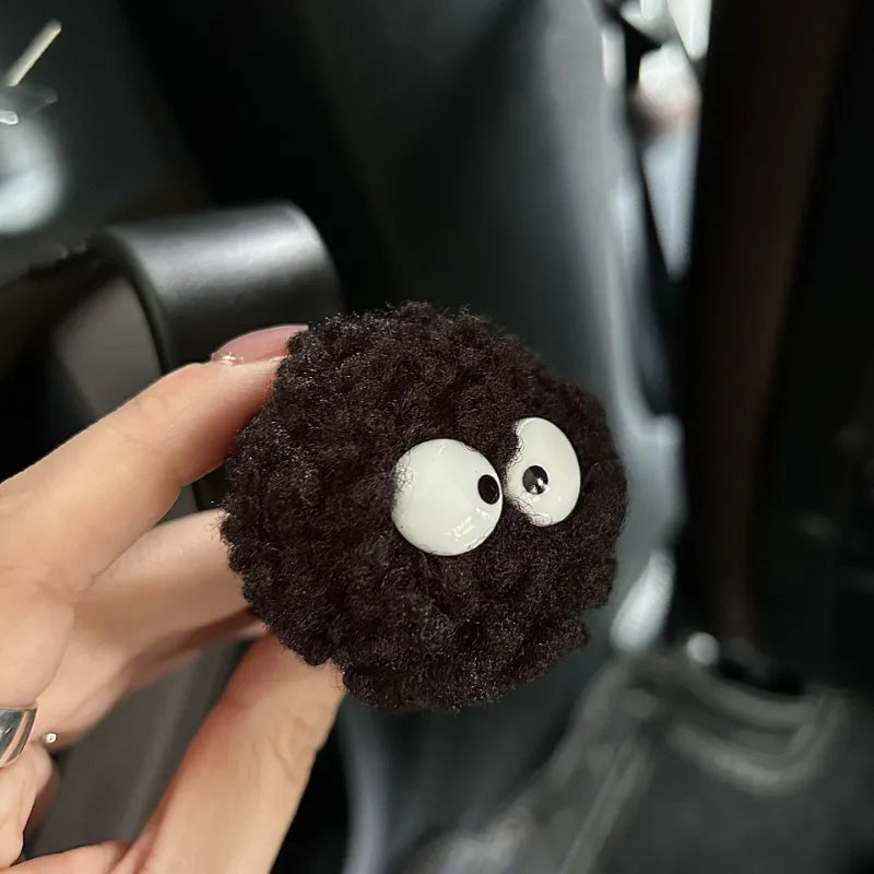 Cute Coal Ball Car Seat Back Hook: Headrest Organizer for Food Bags, Handbags, Clothes - Car Decoration Hanger