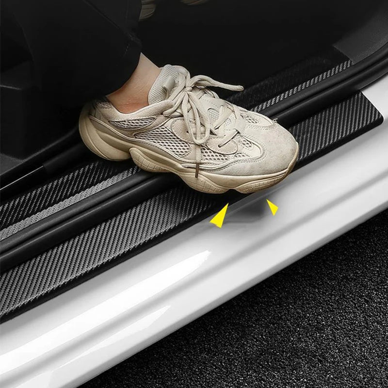 Nano Carbon Fiber Car Door Sill Protector Sticker: Anti-Scratch DIY Paste Strip for Auto Side Mirror Protection Tape Film