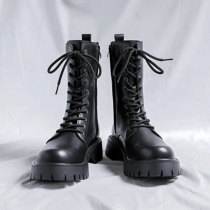 Luxury Brand Men's High Top Boots – Designer Leather Casual, Business & Outdoor Work Boots for Men