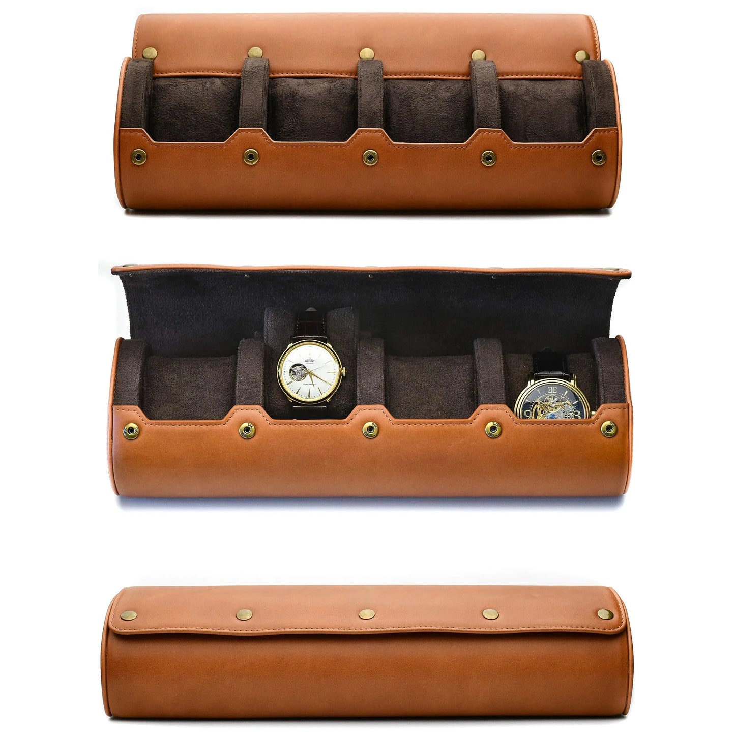 6-Slot Watch Travel Case – PU Leather Organizer Roll for Men & Women, Watch Display Storage Case