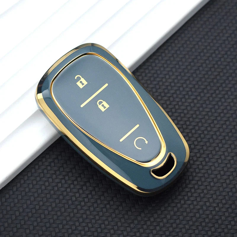 TPU Car Key Case Cover – Compatible with Chevrolet Malibu, Blazer, Traverse, Seeker, Onix, Equinox, Volt, Bolt, Trax, Orlando, Cruze, Spark, Sonic, Camaro