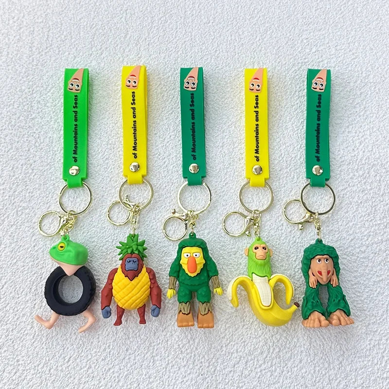 Italian Brainrot Cartoon Keychain – Funny Tung Tung Tung Anime PVC Key Ring Pendant Gift