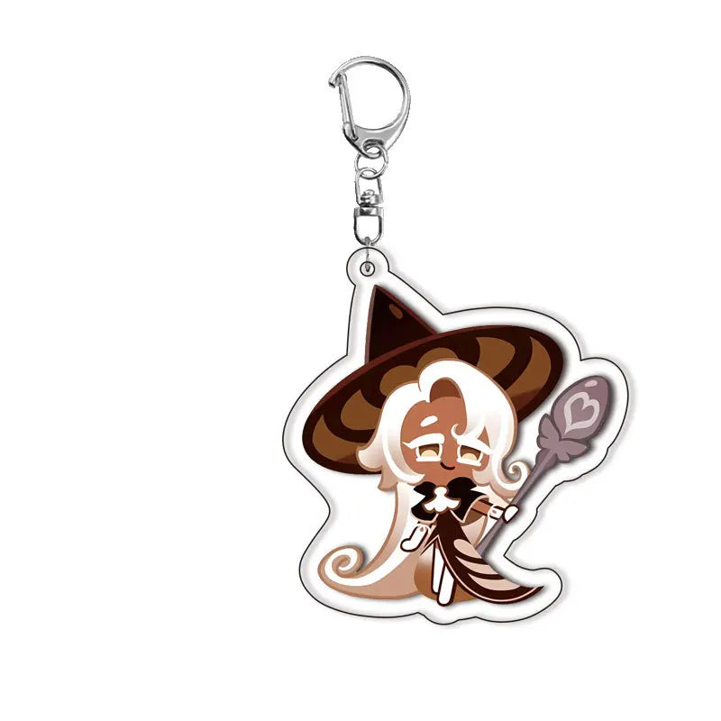 Cookie Run Kingdoms Camellia Cookie Acrylic Keychain – Candy Milk Shadow & Pure Vanilla Bag Accessory Gift