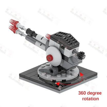 Sci-Fi Starship Building Blocks – DIY Bacta Tank, Cannon & Boarding Stair Brick Set for Kids