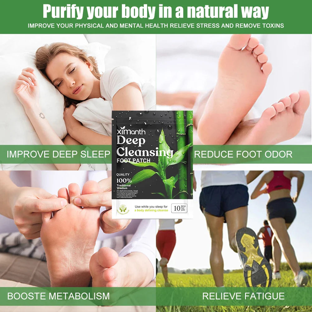 Natural Detox Foot Patches – 10-50PCS/Bag, Herbal Stress Relief, Deep Sleep, and Foot Care Detox Stickers