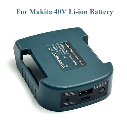 Makita 18V & 40V Battery Holder with USB & Type-C – Compatible with BL1840, BL1850, BL1860, Fast Charging Adapter for Makita Chargers