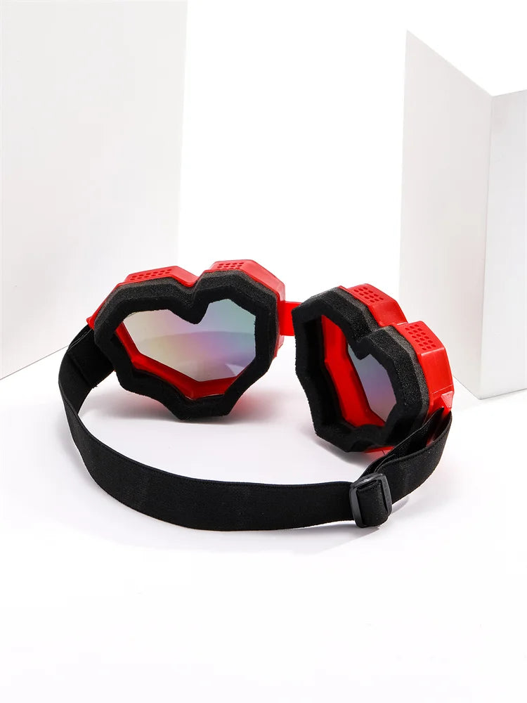 Pair of Love-Shaped Sunglasses – Windproof & UV Protection Ski Goggles