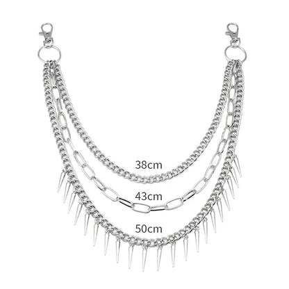 Punk Rock Metal Waist Chain Keychain – Unisex Hip-Hop Jewelry for Jeans, Wallets & Accessories