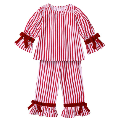 2025 Kids Christmas Pajama Set – Velvet Loungewear Long Sleeve Sleepwear for Boys & Girls