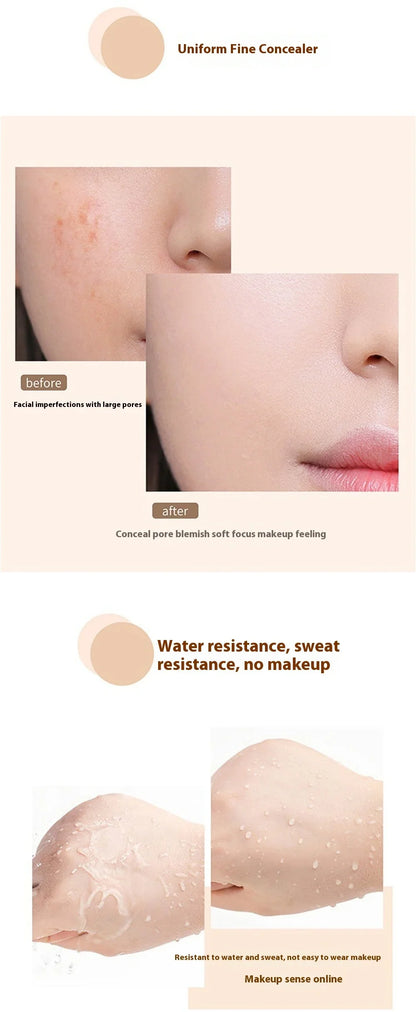 Waterproof Full Coverage Concealer – Natural Finish Foundation for Tattoos, Scars, Dark Circles, Acne, and All Skin Types