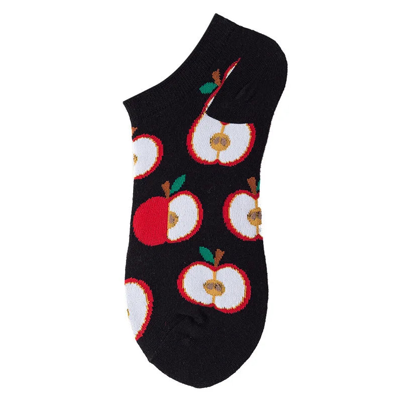 40-Style Colorful Cotton Ankle Socks – Fashion Novelty Short Socks for Men & Women, Funny Animal, Food & Avocado Casual Designs