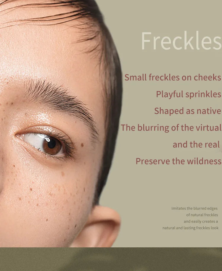 Air Cushion Freckle Stamp Kit - Lifelike Natural Simulation Fake Freckles for Face & Body, Waterproof Makeup Dot Spot Comb