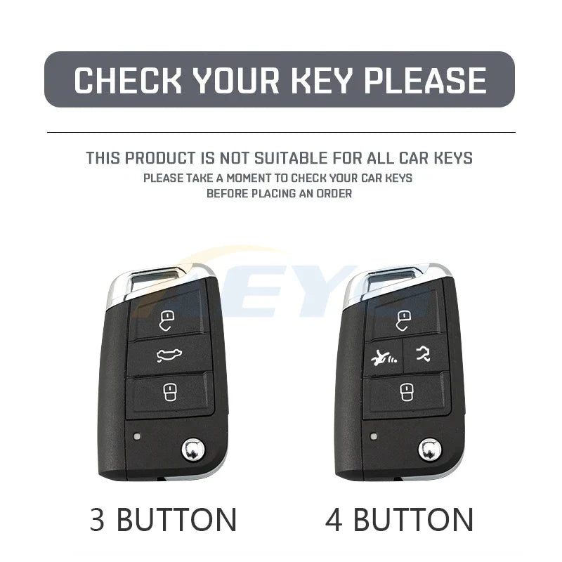 ABS Carbon Fiber Car Key Cover for VW, SEAT & Skoda – Fits Golf 7 MK7, Tiguan MK2, Ateca, Leon FR 2, Ibiza, Octavia