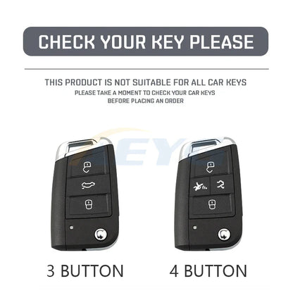 ABS Carbon Fiber Car Key Cover for VW, SEAT & Skoda – Fits Golf 7 MK7, Tiguan MK2, Ateca, Leon FR 2, Ibiza, Octavia