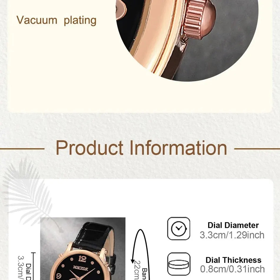 Women’s Fashion Leather Belt Watch Set – Butterfly Wallet, Glasses, and Quartz Wristwatch Dress Clock Montre Femme