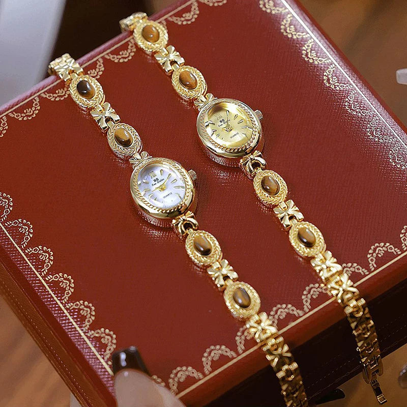 Oval Gold Women's Watch – Luxury Rhinestone Dress & Casual Quartz Small Dial Wristwatch 2025 ⌚✨