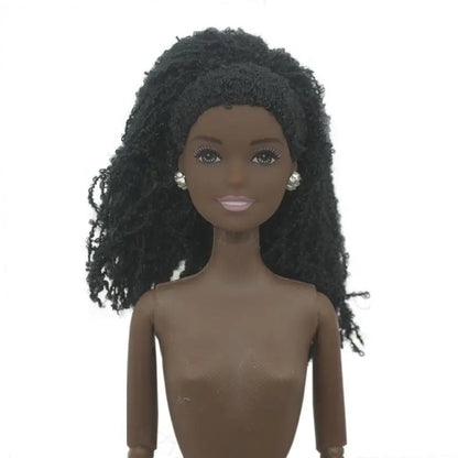 30cm Black Female Doll – Fashion Dress & Shoes, Brown Hair African Doll for Girls, Birthday Gift