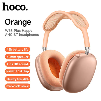 HOCO W65 Plus ANC Bluetooth Headphones – Wireless Over-Ear Noise Cancelling HiFi Sport Headset with Control Button