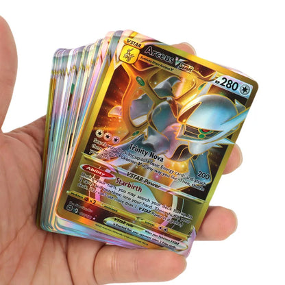 60-100Pcs English Pokemon Cards – Holographic EX, Vstar, Vmax, GX, Charizard, Mewtwo & Evolution Combos
